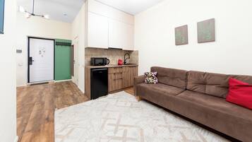 Comfort Apartment, 1 Queen Bed with Sofa bed, Courtyard View | In-room safe, laptop workspace, blackout drapes, soundproofing