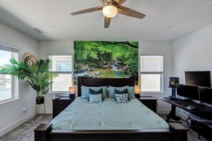 4 bedrooms, iron/ironing board, WiFi, bed sheets