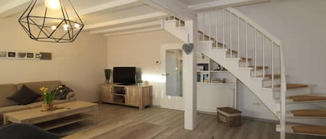 Smart TV, DVD player, books