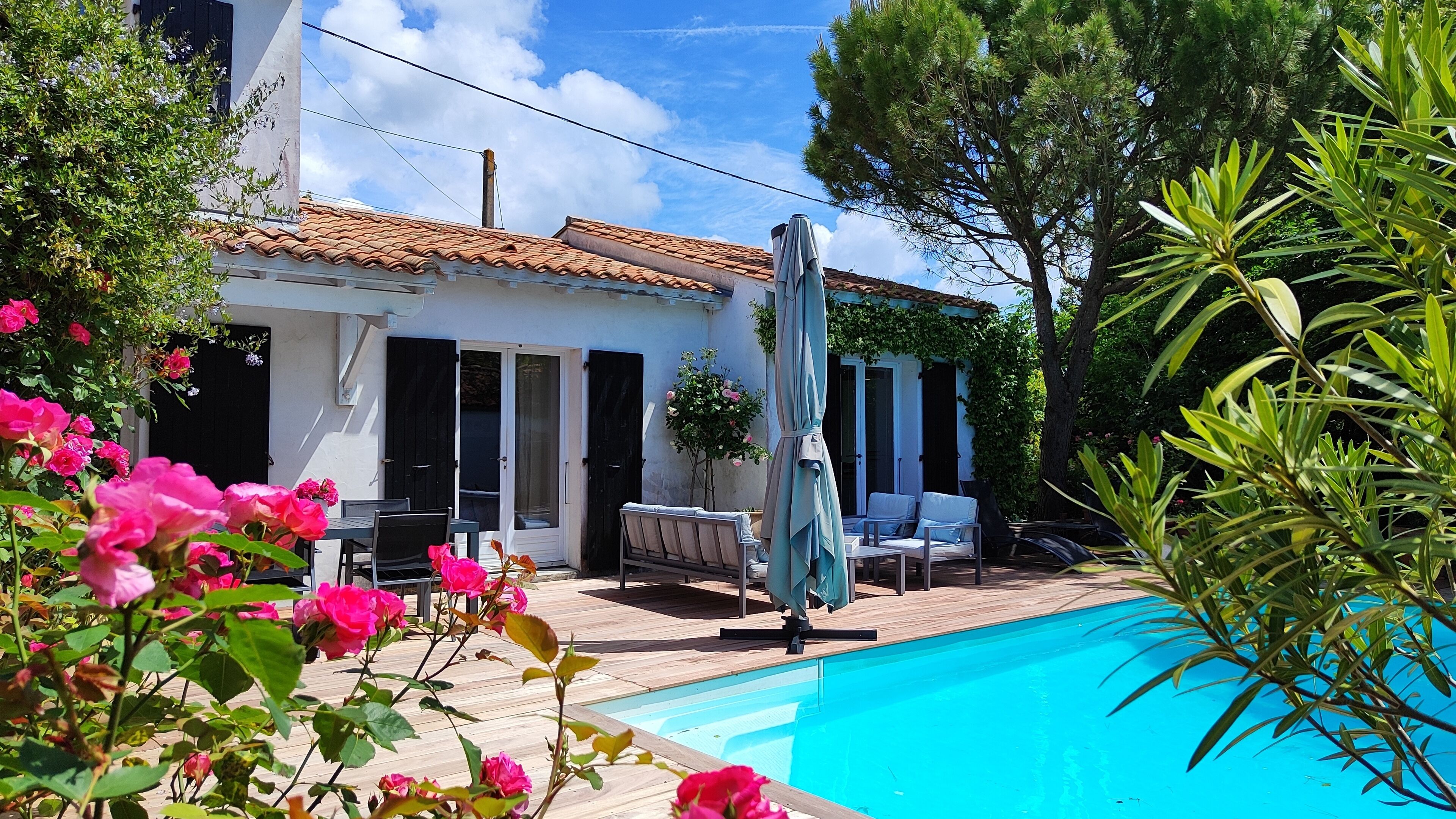 Piscine extérieure, piscine chauffée