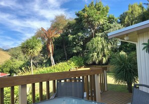 Outdoor spa tub - Classic 2-bedroom bach in Waihi Beach perfect for relaxing getaway (Waihi Beach)