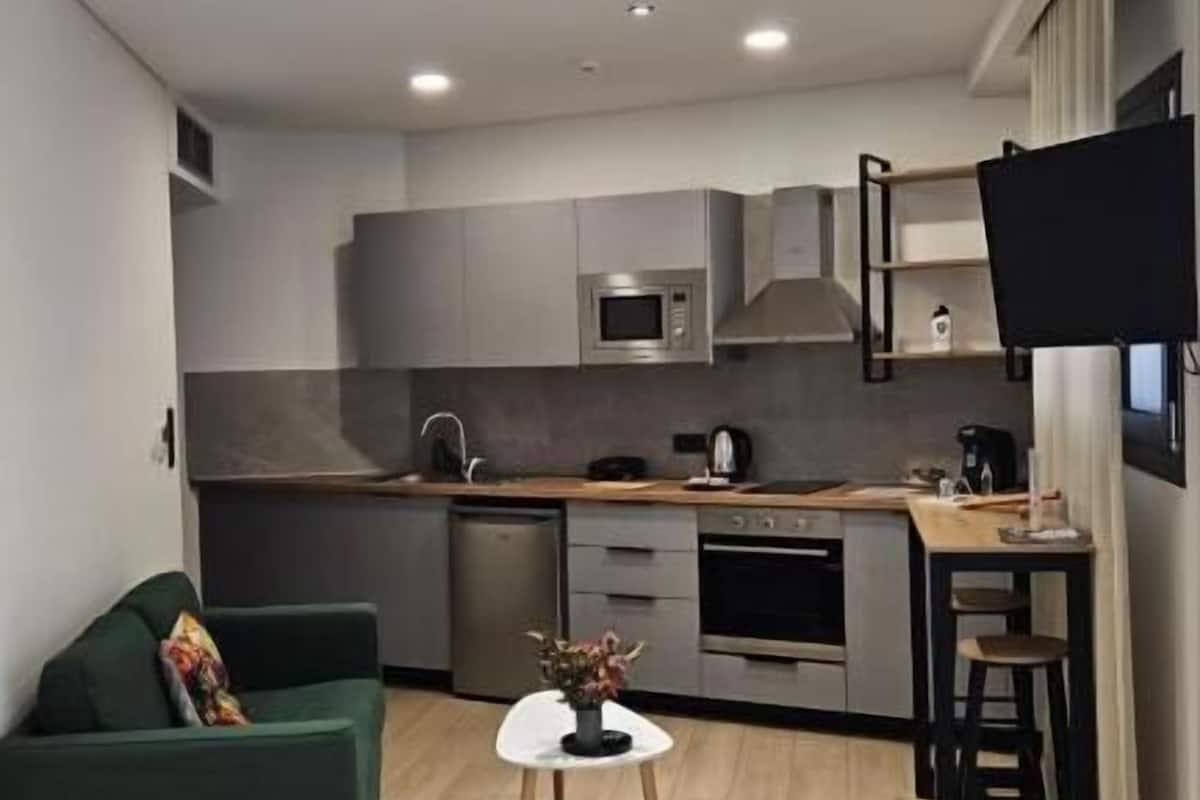 Stüdyo, 1 Büyük (Queen) Boy Yatak, Balkon | Dizüstü bilgisayar çalışma alanı, güneşlik/perde, ses yalıtımı