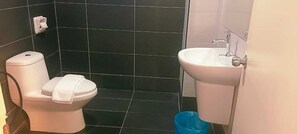 Bathtub, towels, soap