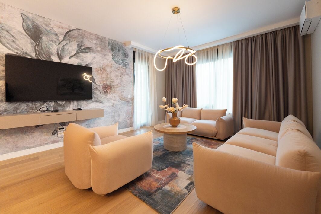 Appartement Confort, balcon, vue ville | Coin séjour
