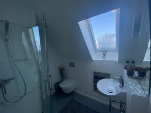 Ducha, secador de pelo, toallas