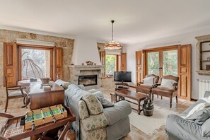 Televisión, chimenea y videojuegos 