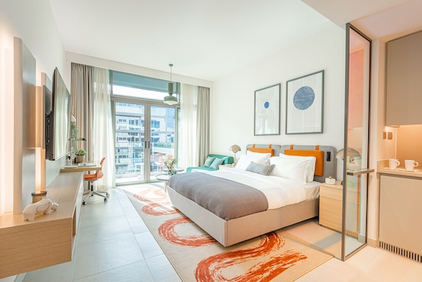 In-room safe, desk, laptop workspace, blackout drapes