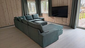 Televisión y chimenea 