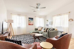 TV, DVD player, books, offices