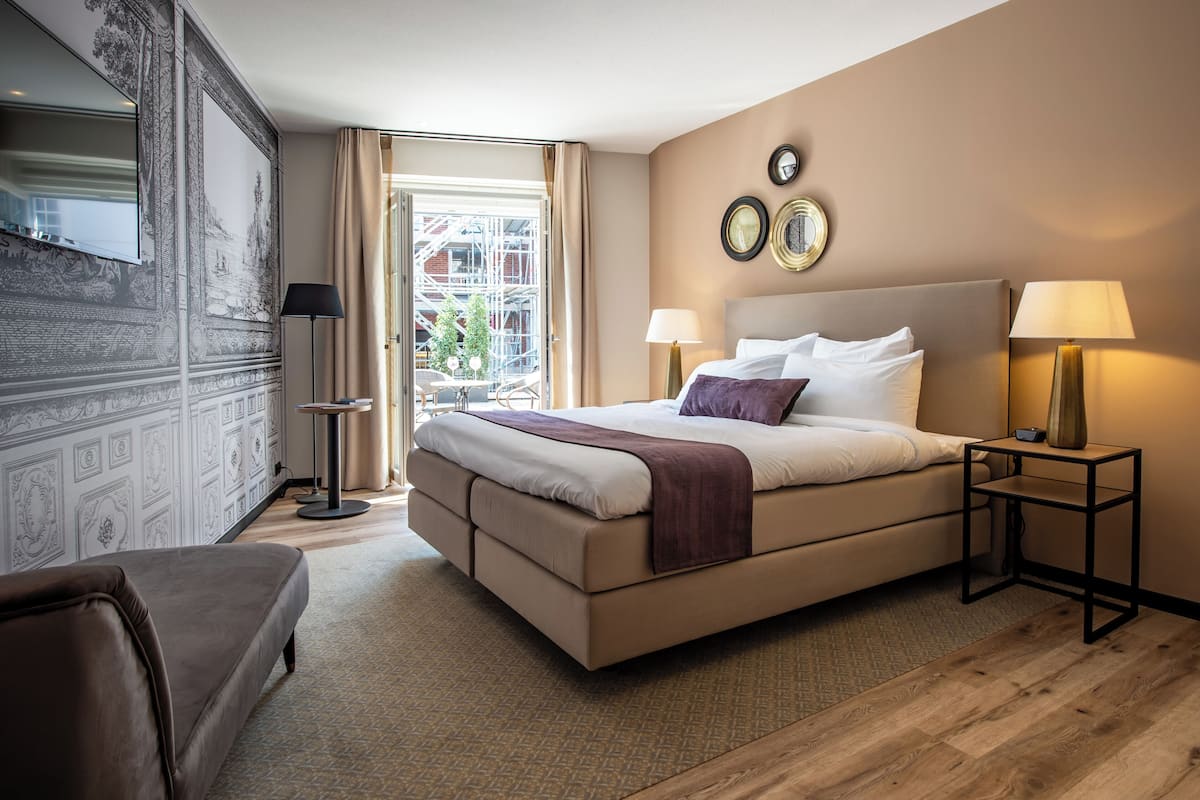 Premium Double Room, Courtyard Area | In-room safe, blackout drapes, soundproofing, iron/ironing board