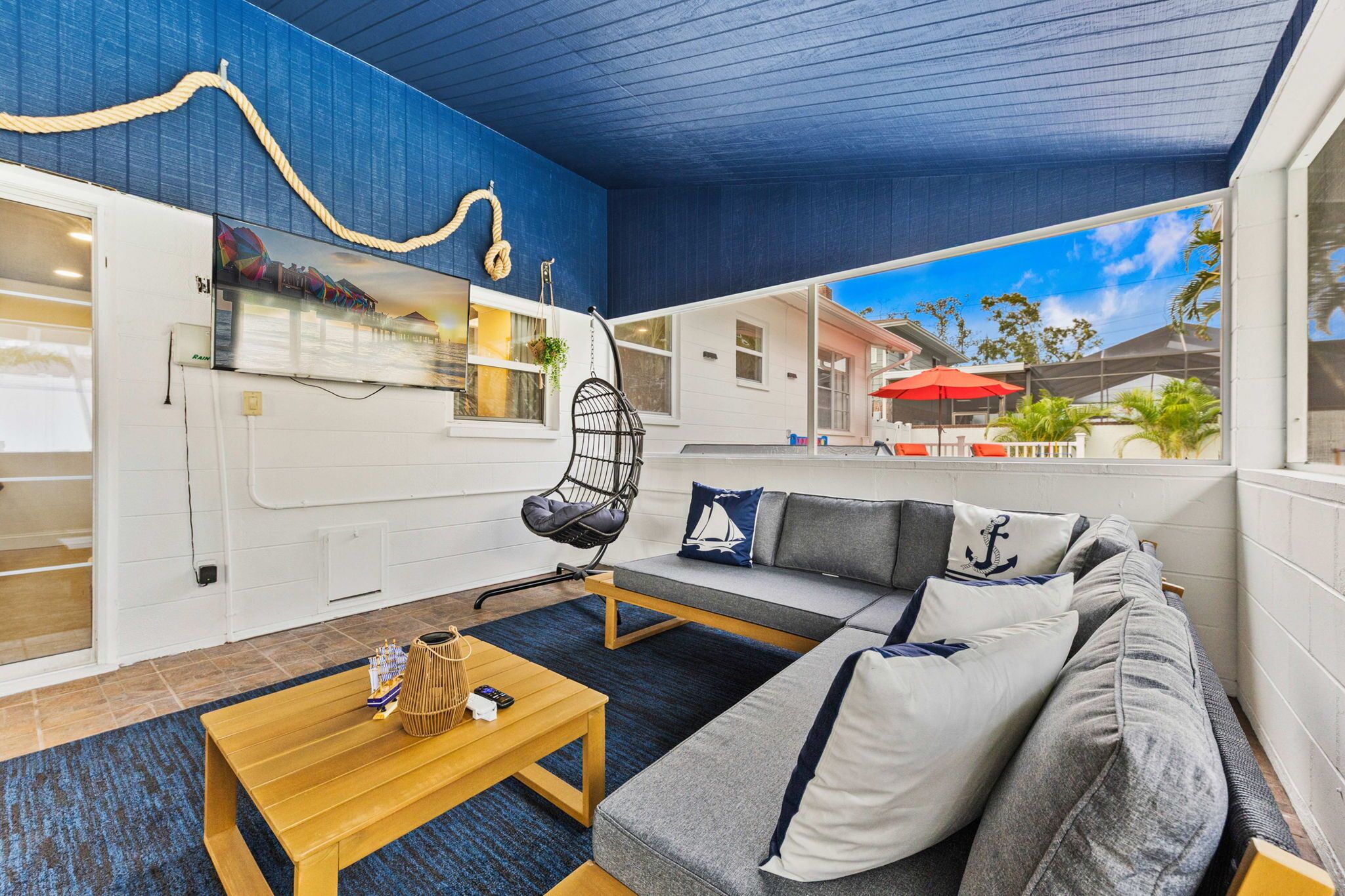 Smart TV, fireplace, video games