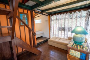 Room, 1 Bedroom, Smoking, Garden View | Living room - Room-cozy 2-bedroom Lumbung Cabin in San (Denpasar)