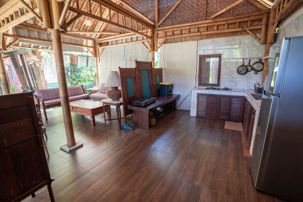 Room, 1 Bedroom, Smoking, Garden View | Living room - Room-cozy 2-bedroom Lumbung Cabin in San (Denpasar)
