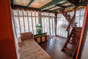 Room, 1 Bedroom, Smoking, Garden View | Living room - Room-cozy 2-bedroom Lumbung Cabin in San (Denpasar)