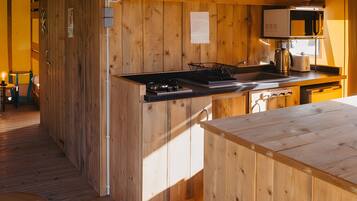 Réfrigérateur, micro-ondes, plaque de cuisson, cafetiÚre/bouilloire