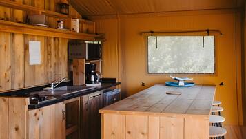 Réfrigérateur, micro-ondes, plaque de cuisson, cafetiÚre/bouilloire