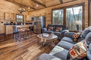TV, fireplace - Cozy 2BD POOL Cabin w/ Hot Tub + Games! Near TOWN! (Sevierville)
