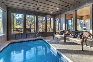 Indoor pool, a heated pool - Cozy 2BD POOL Cabin w/ Hot Tub + Games! Near TOWN! (Sevierville)