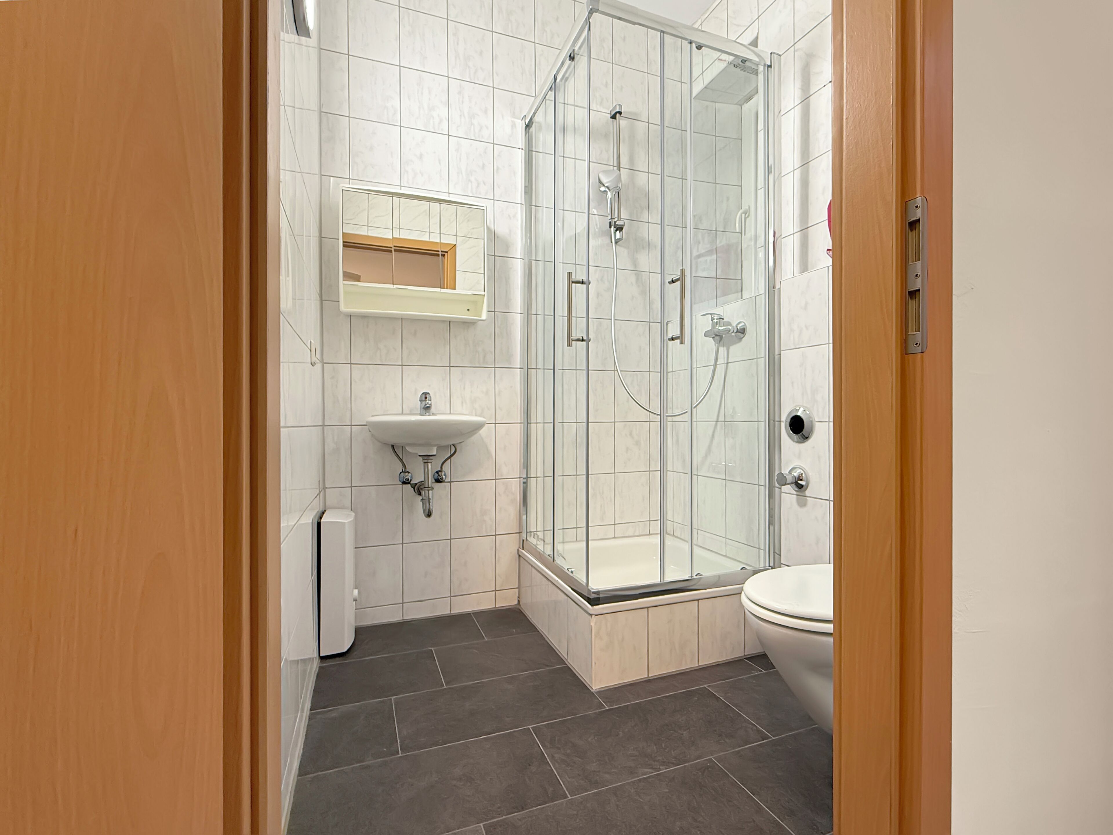 Bidet, towels, toilet paper