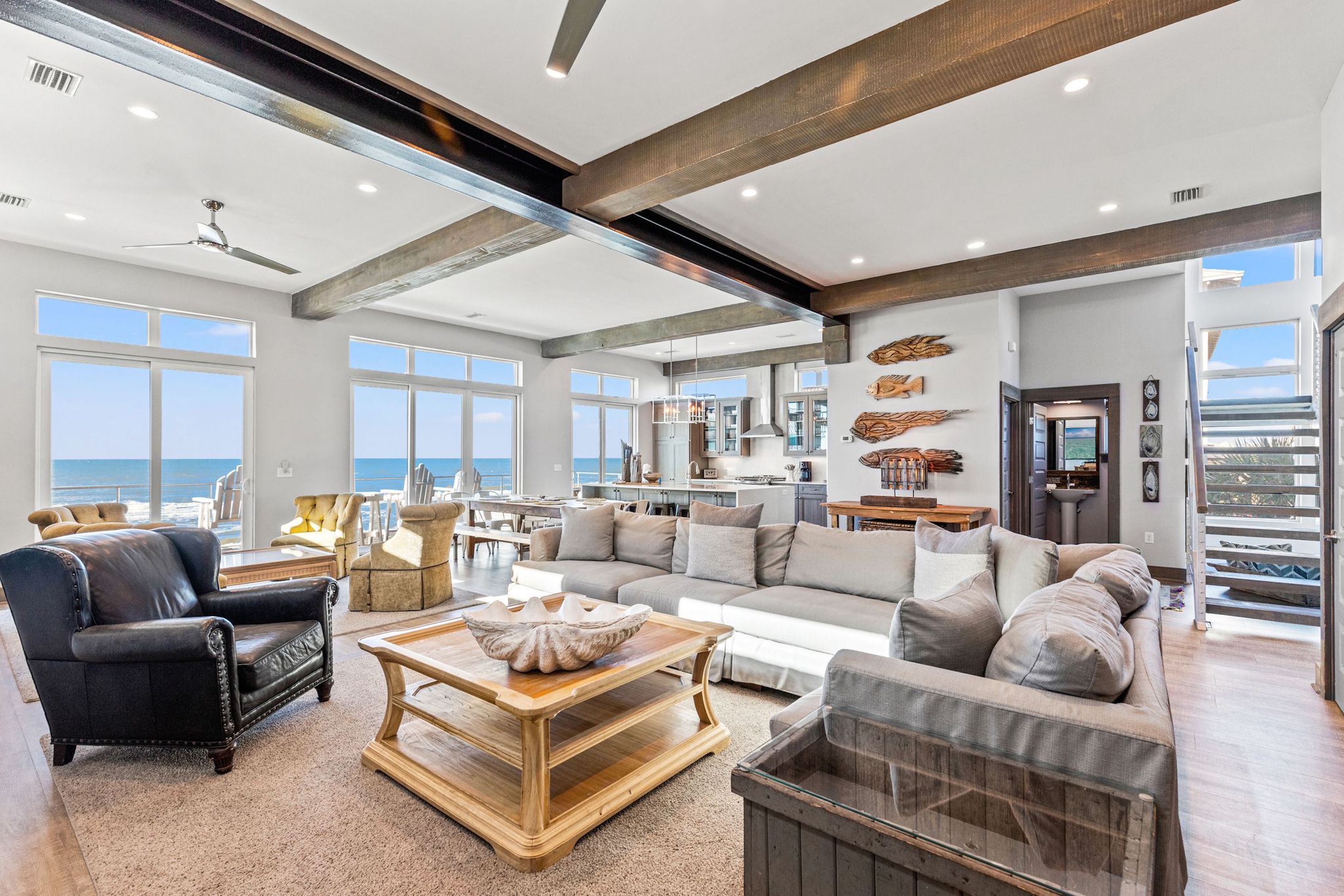 House, Ocean View | Living area | 75-inch Smart TV with digital channels, Netflix, Hulu