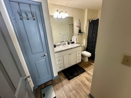 Hair dryer, towels, soap, shampoo. Charming 2-bedroom apartment in a great location near ECU campus