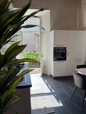 Fridge, microwave, oven, stovetop - "La Dama alla Finestra," charming apartment in the historic center of Como. (Como)