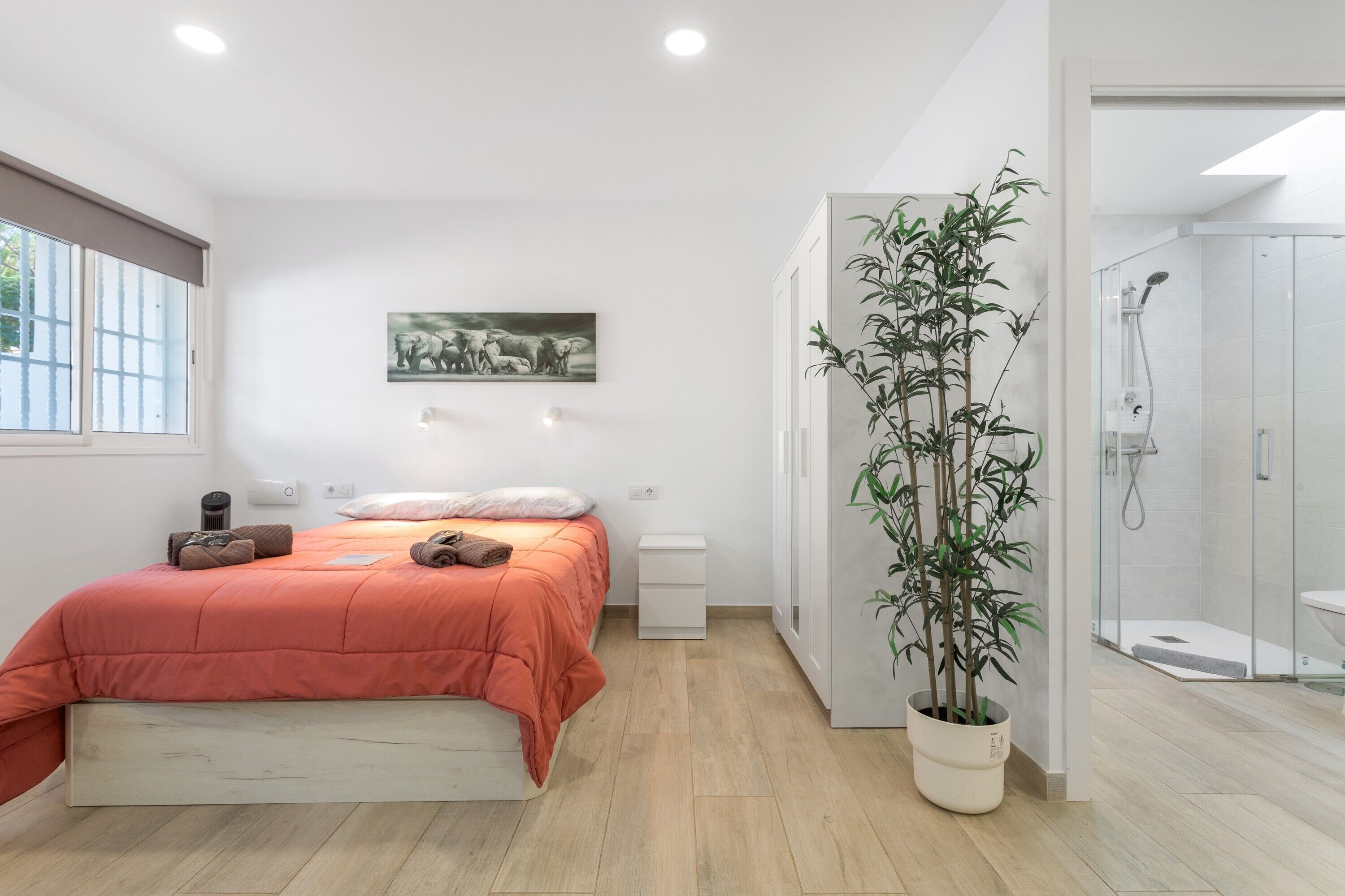 Een strijkplank/strijkijzer, wifi, beddengoed