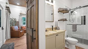 Dusche, Handtücher, Seife, Toilettenpapier