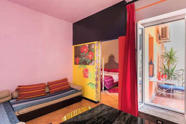 Appartement Deluxe, 1 chambre, balcon | Coin séjour