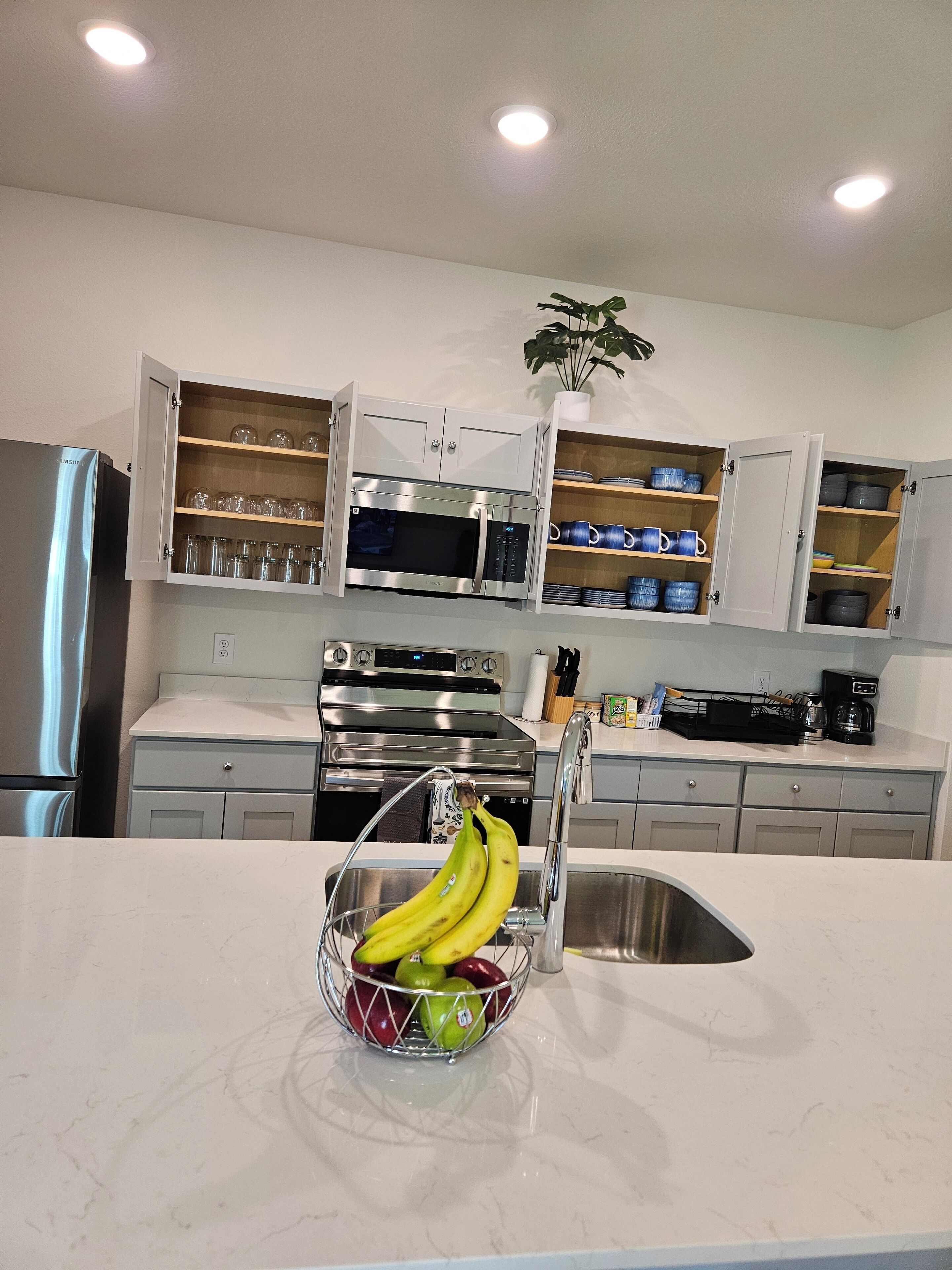 Microwave, oven, stovetop, dishwasher