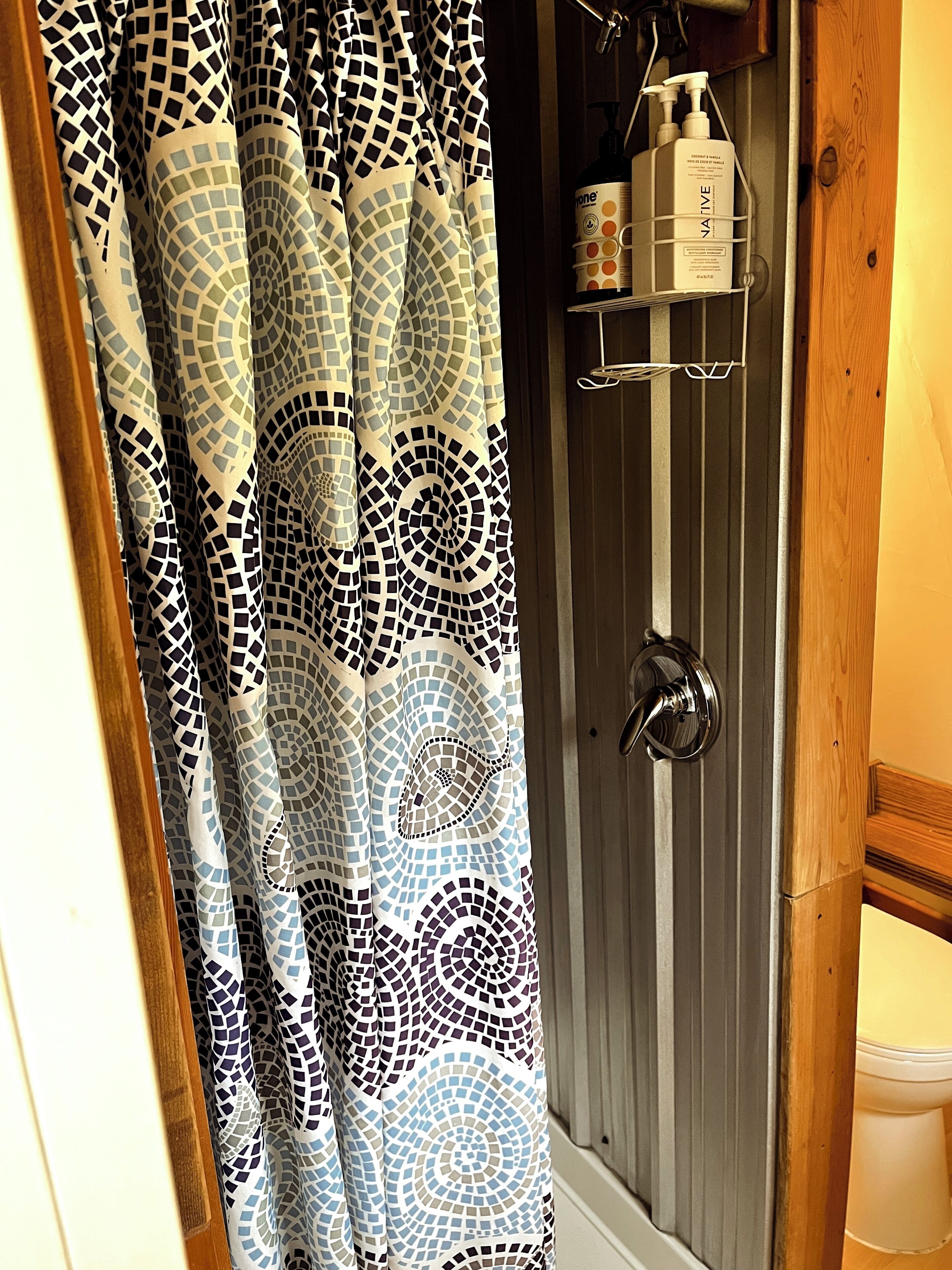 Shower, eco-friendly toiletries, hair dryer, towels