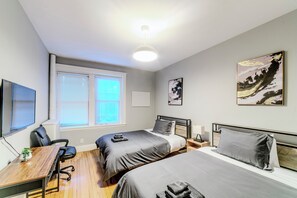 2 habitaciones, escritorio, wifi gratis y ropa de cama 