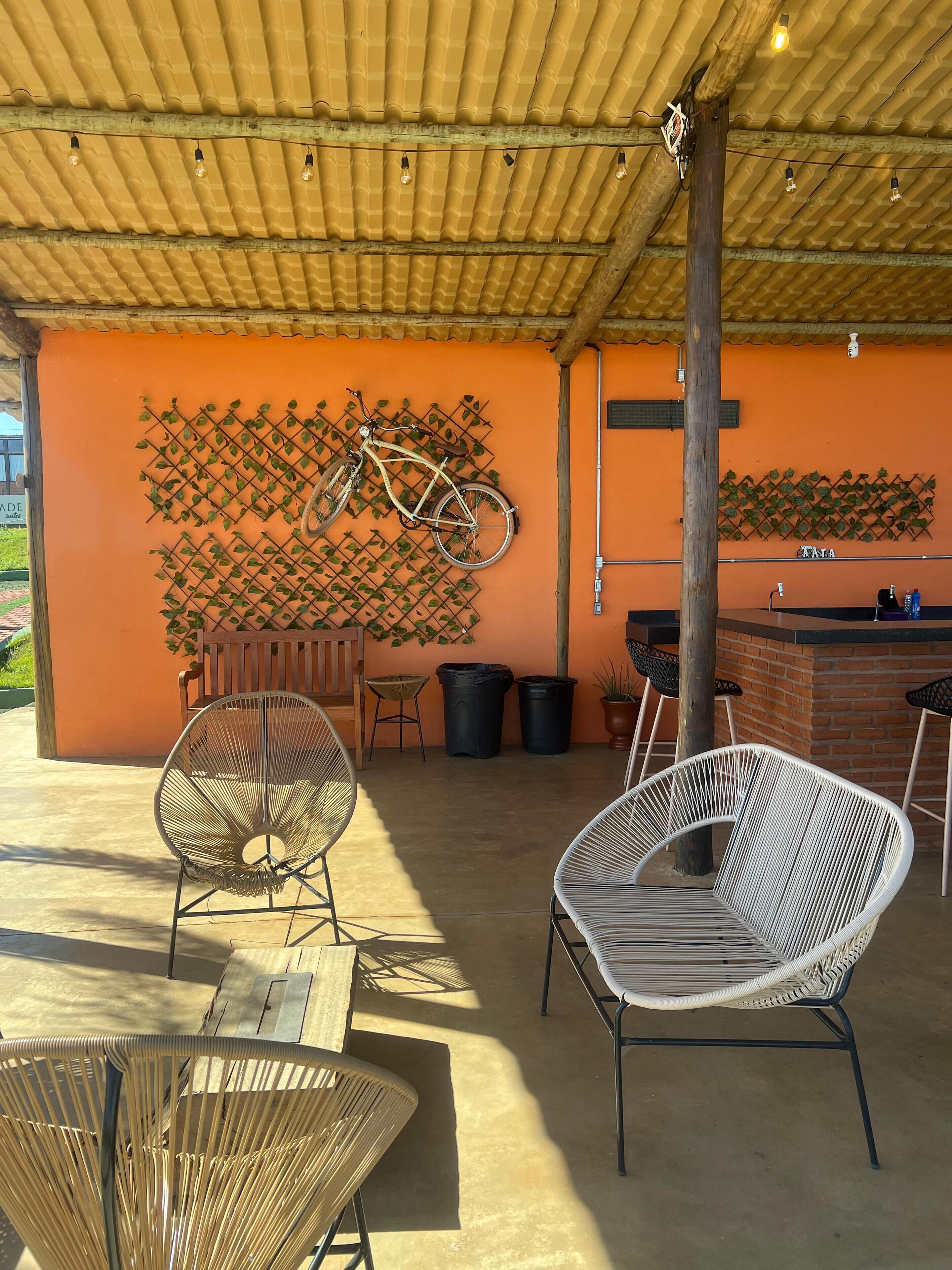 Chalé, vista para a montanha | Terraço/pátio