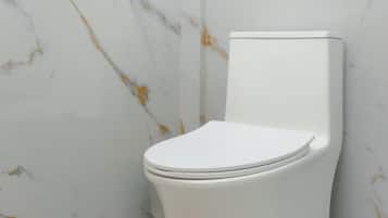 Shower, towels, soap, shampoo