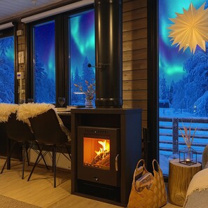 Chalet, Valley View | Living area | Fireplace, heated floors - Lapland Fell Village (Sodankyla)