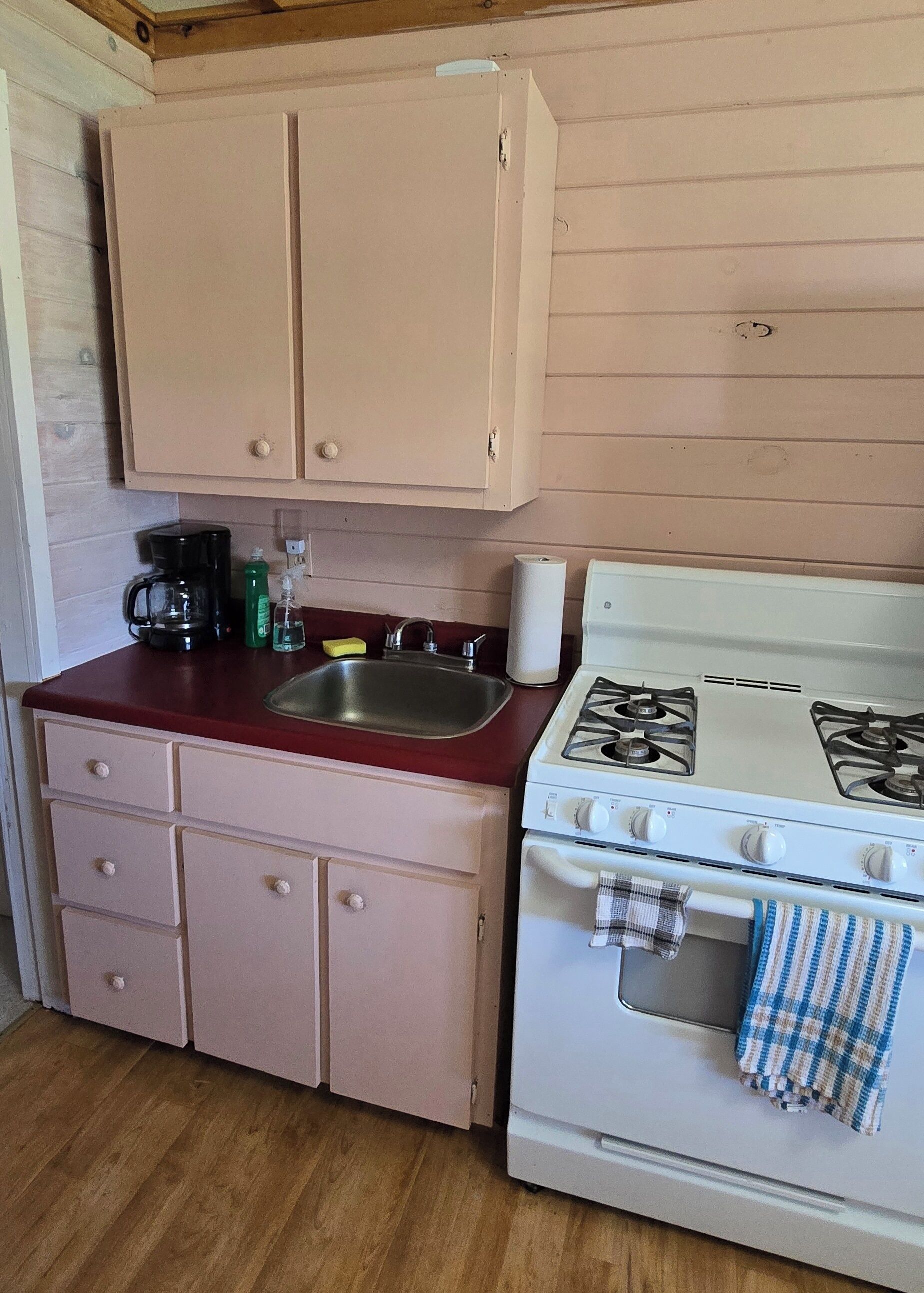 Microondas, horno, placa de cocina