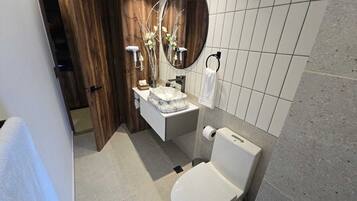 Phòng Suite (501) | Phòng tắm | Buồng tắm vòi sen, khăn tắm, xà phòng, dầu gội