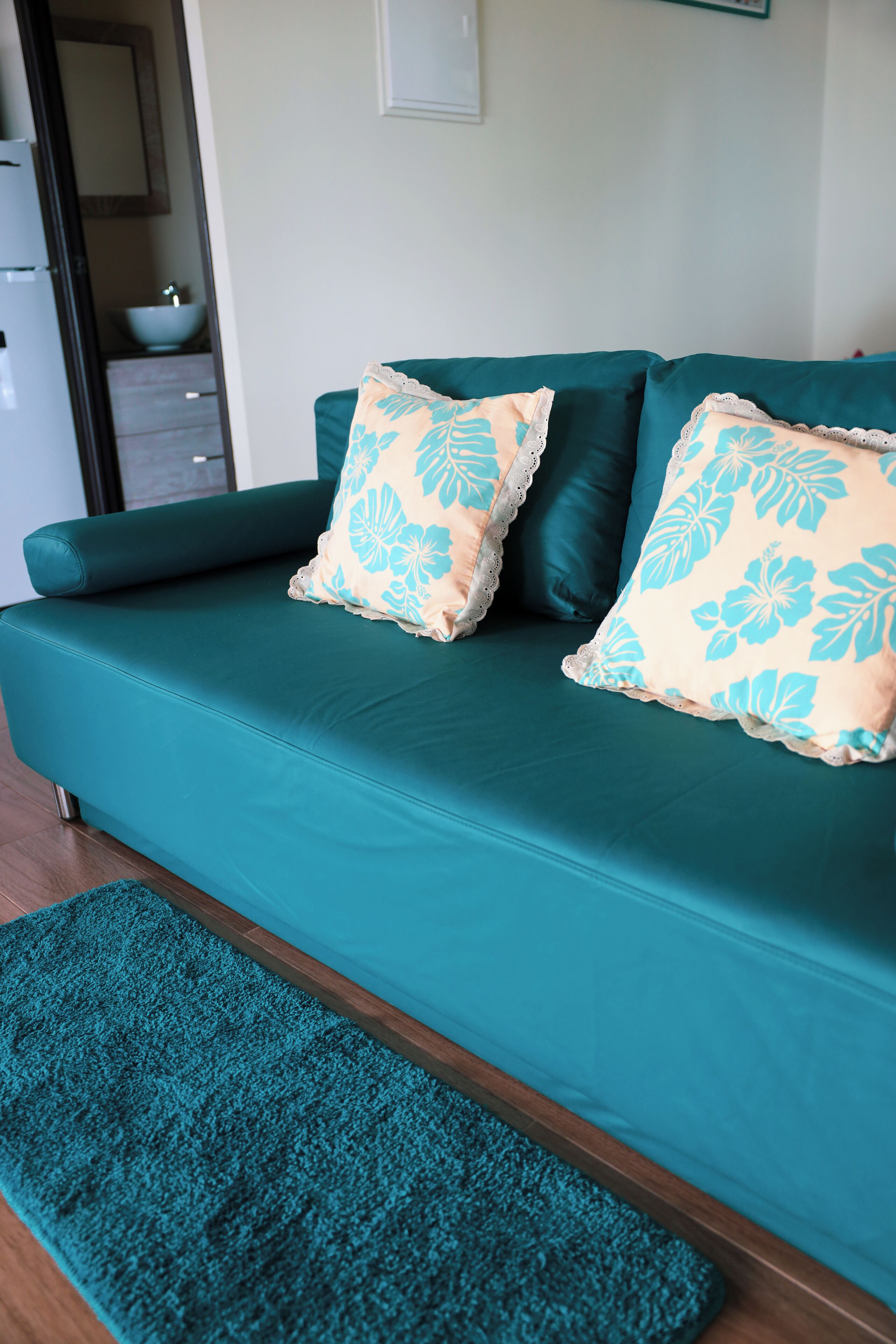 Familie-bungalow, balkong, havutsikt | Oppholdsområde