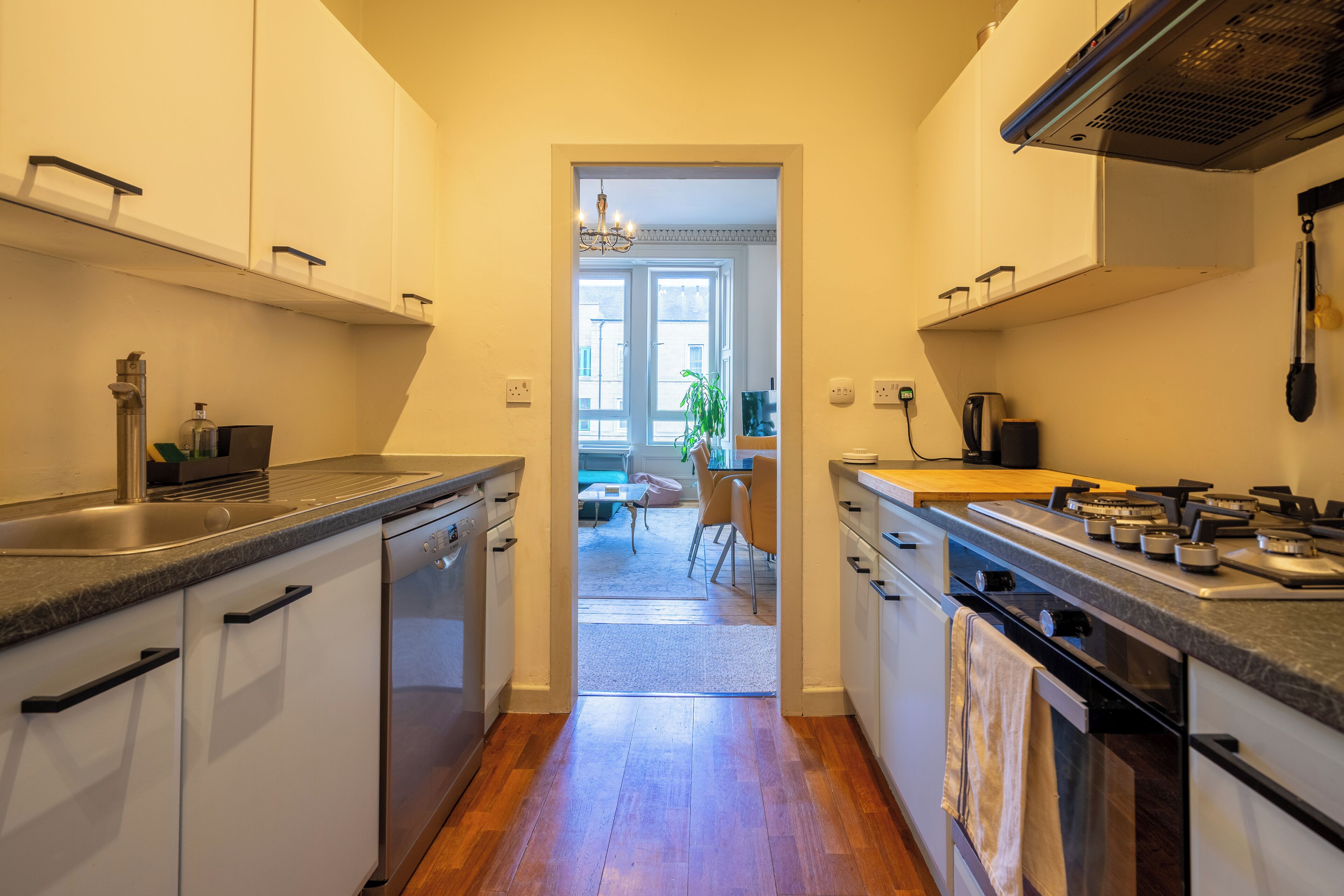 Microwave, oven, stovetop, dishwasher