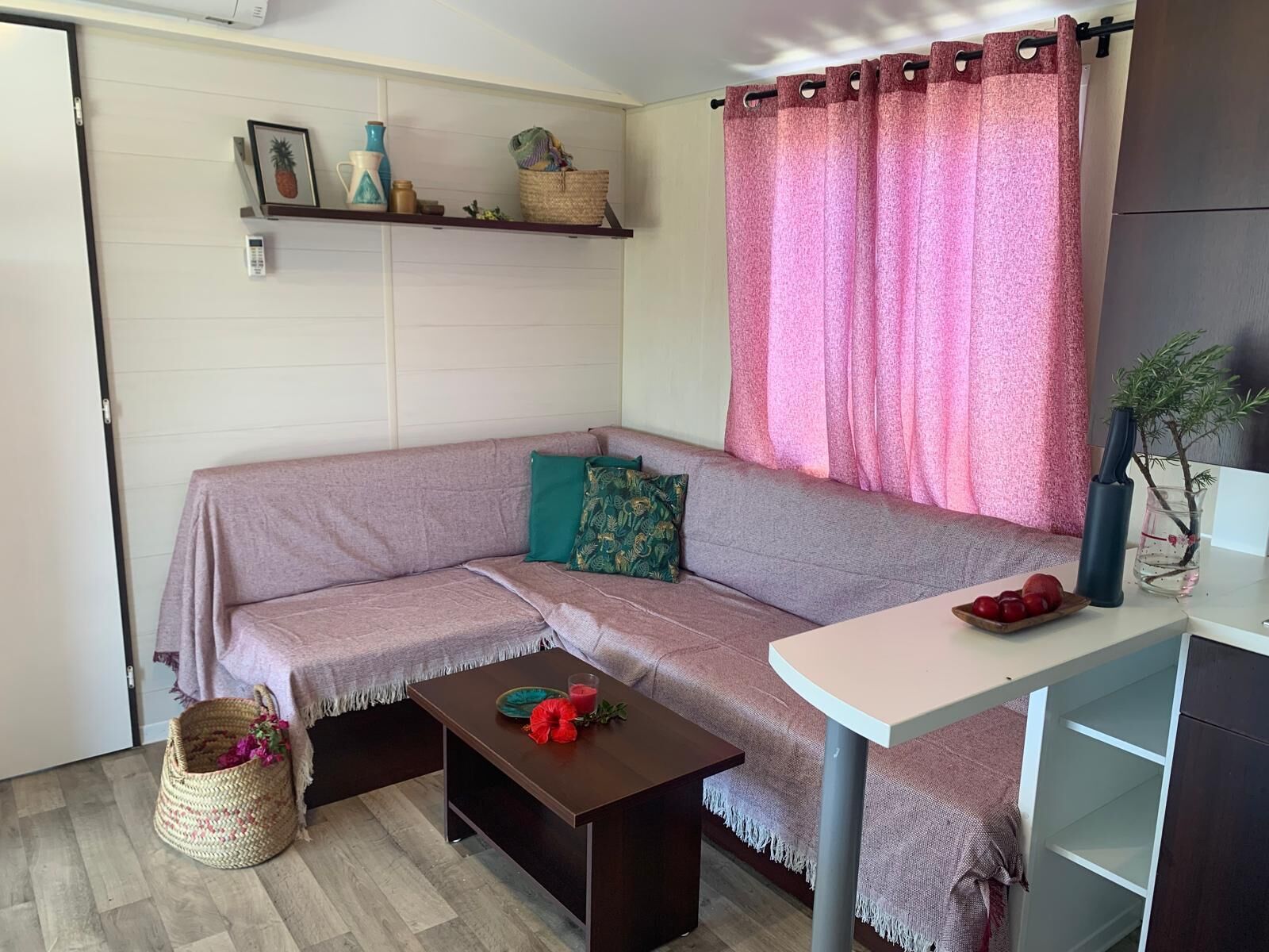 42-inch flat-screen TV with cable channels