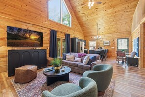 Smart TV, fireplace, video games