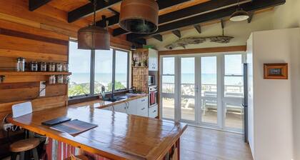 Rustic Mokau Escape with Ocean Views & Sauna