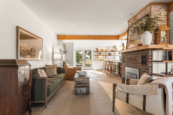 Living area - Rustic roots meets modern luxury in a charming renovated 1880 Farmhouse. (Billings)