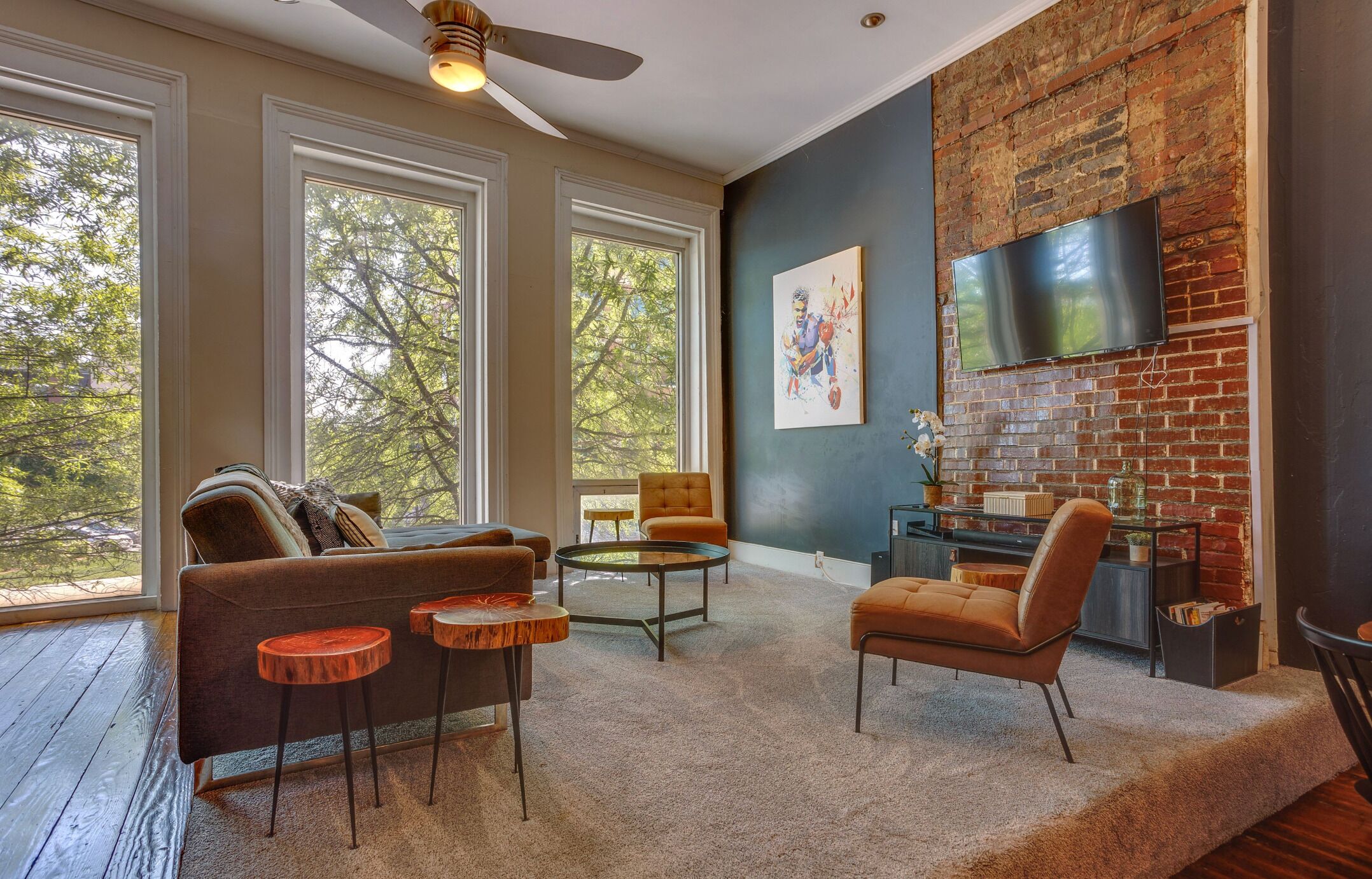 TV, bøker og stereoanlegg