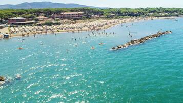Private beach, rowing