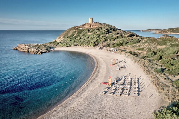 Private beach, rowing
