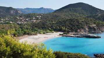 Private beach, rowing