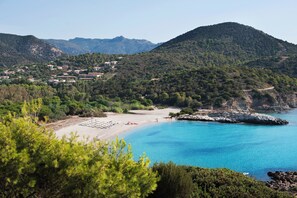 Private beach, rowing