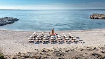 Private beach, rowing