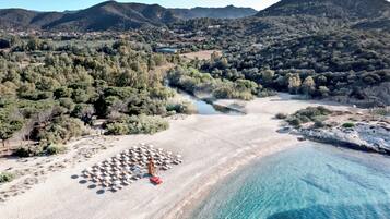 Private beach, rowing